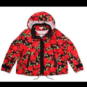 LuLaRoe red roses Windbreaker Jacket